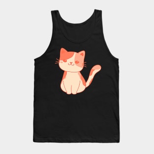 Smiling Calico Kitten Orange Tank Top